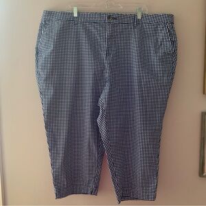 Tommy Hilfiger Navy & White Gingham Capri Pants